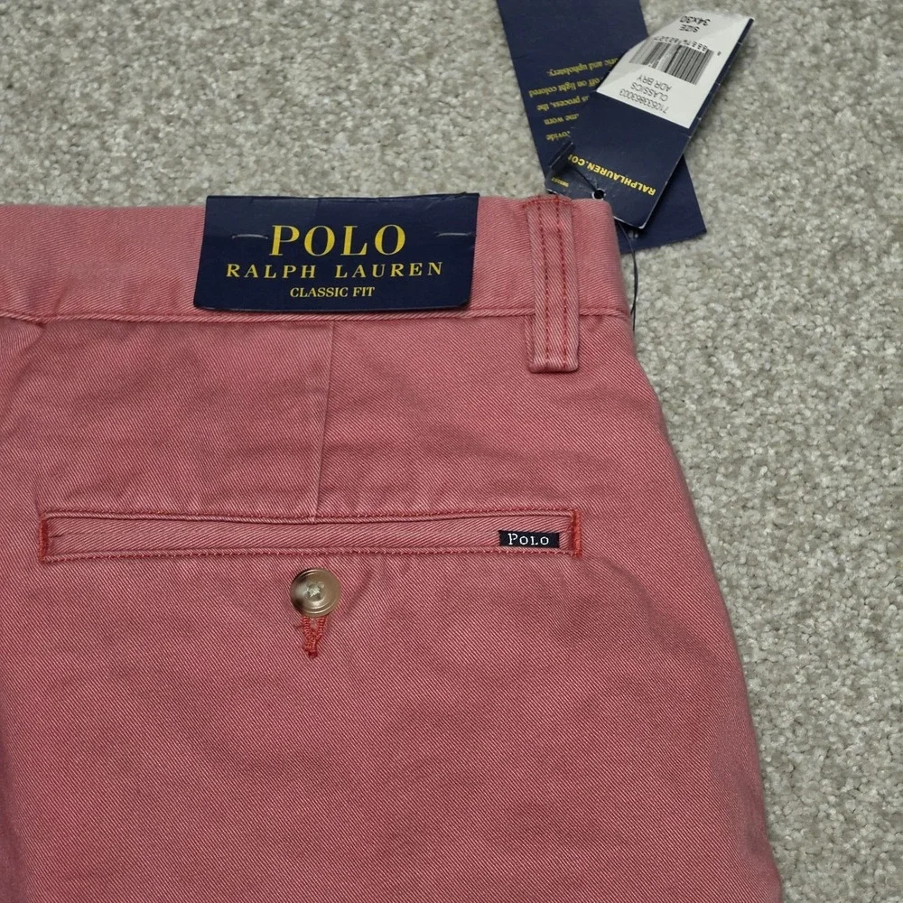 Polo Ralph Lauren Mens Classic Fit Chino Pants 34x30 Pink Cotton NWT Preppy